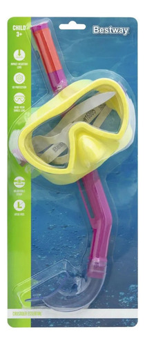 Set De Buceo Snorkel Crusader Amarillo 3 A 8 Años Bestway