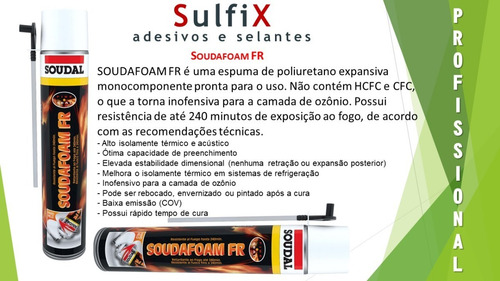 Espuma Expansiva Antichamas Soudafoam Fire 750ml Kit 12un
