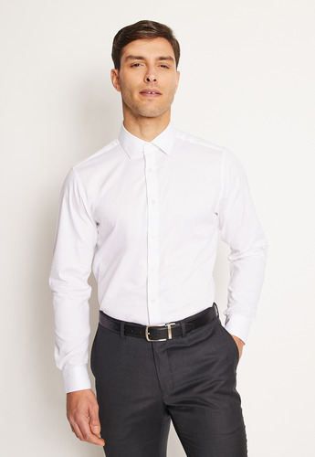 Camisa Formal Liso Blanco Perry Ellis