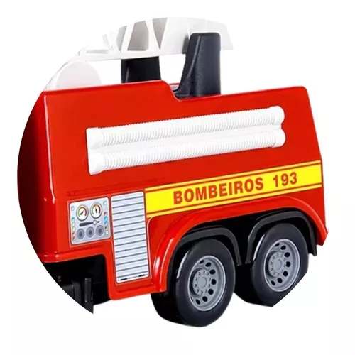 Brinquedo Caminhão Miniatura Bombeiros Resgate Vermelho A Fricção