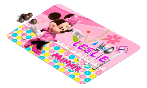 4 Manteles Individuales Personalizados Mickey & Minnie 