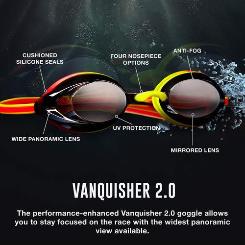 Lentes Para Natación Con Superficie De Espejo, Plateado/azul