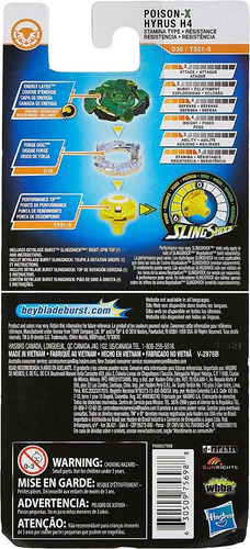 Imagen 2 de 2 de Beyblade Burst Slingshock Poison-x Hyrus H4 Sin Lanzador