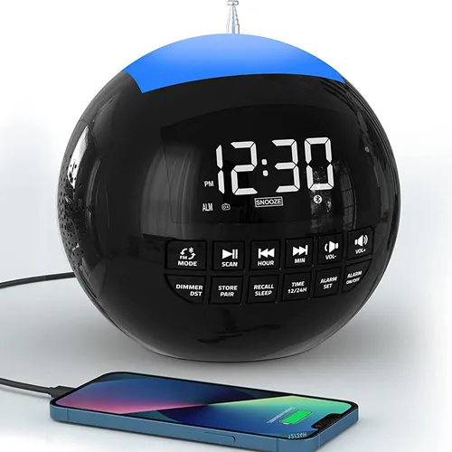 Radio Despertador Digital Fm, Altavoz Bluetooth De Luz Noctu