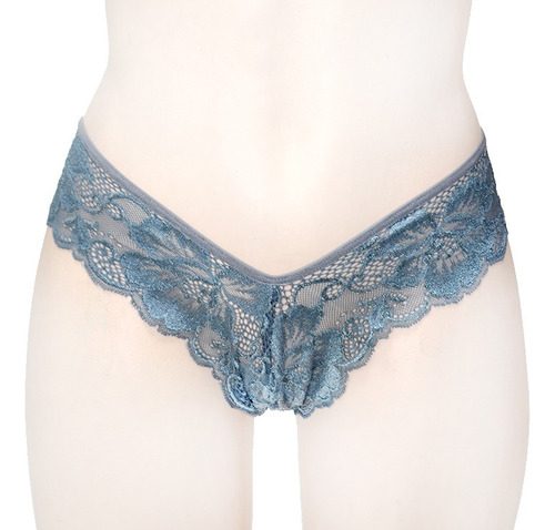 Tanga Corte V De Suave Y Bonito Encaje Co001 Gris