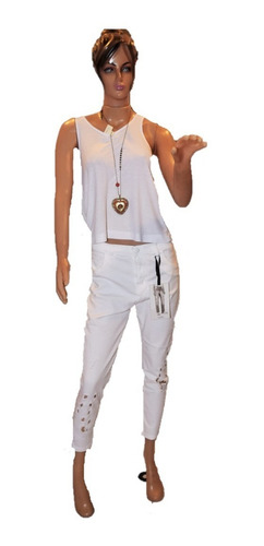 Maria Cher Pantalon Girlfriend Modelo Punky Blanco Nueva Col