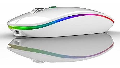 Mouse Tenmos Led Usb Recargable 2.4ghz Bluetooth -blanco