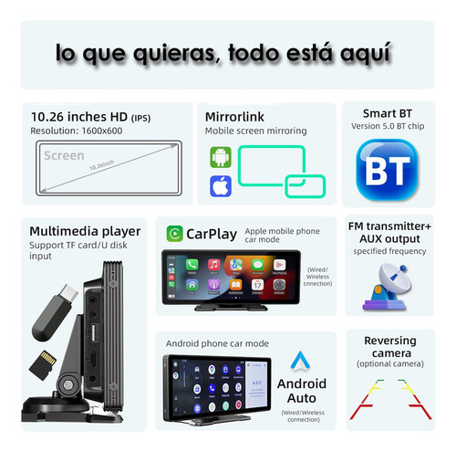 Estéreo Inalámbrico Para Coche 10 Para Carplay Android Auto