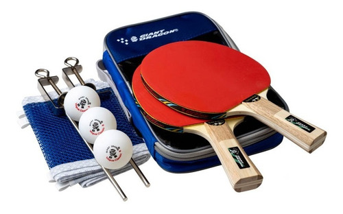 Imagen 2 de 3 de Set Ping Pong 2 Paletas 2* + Red Soportes 3 Pelotas Y Funda