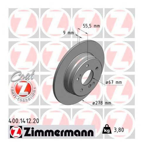 Par Disco De Freio Tras. Mercedes Slk 320 2000-2005 R170