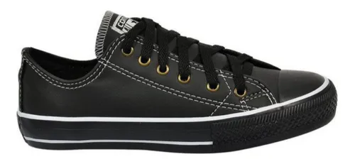 All star couro preto 2025 mercado livre