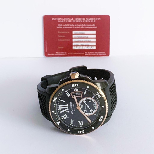 Cartier Calibre Diver Ouro Rosé & Carbon 2020 Completo