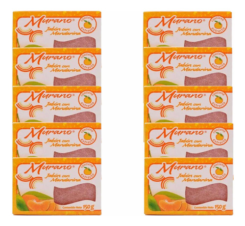 Jabón En Barra Murano Extracto De Mandarina 10 Piezas