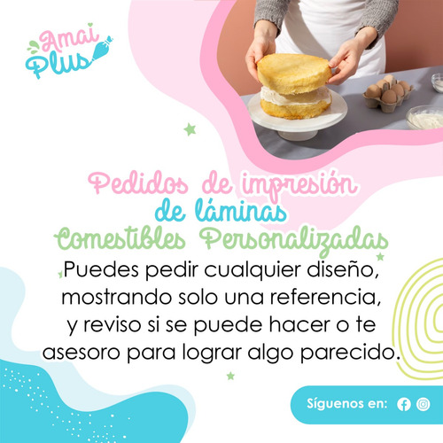 Lamina Comestible Diseño A Pedido - 5 Hojas- Arroz