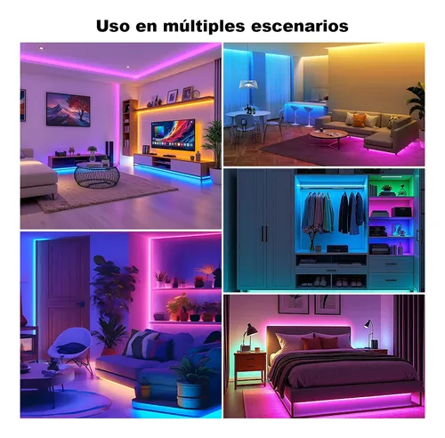 Tiras Led Luces 5m Rgb Con Música Control Para Decoración