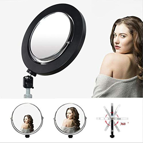 Yefound - Anillo De Luz Para Selfie De 9 Pulgadas Con Espejo