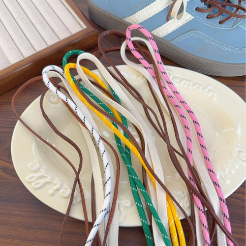 Juego De 4 Cordones Planos Redondos Para Bricolaje, Retro De