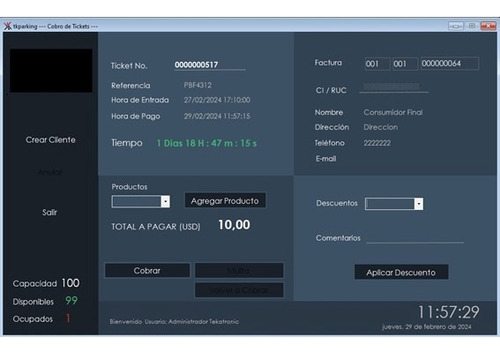 Software De Parqueadero, Sistema De Parqueaderos