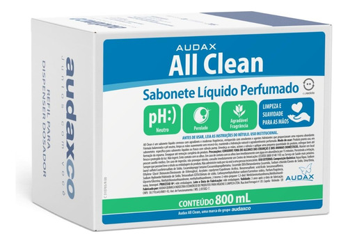Sabonete Liquido Refil 800ml All Clean Audax Frescor Manhã
