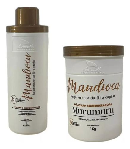 Shampoo E Condicionador Mandioca Aramath 2x1000