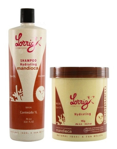Lorriz - Kit Hydrating Mandioca Shampoo + Máscara