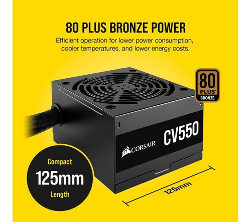 Fuente De Poder Corsair Cv550 Bronce Certificada 550 Watts