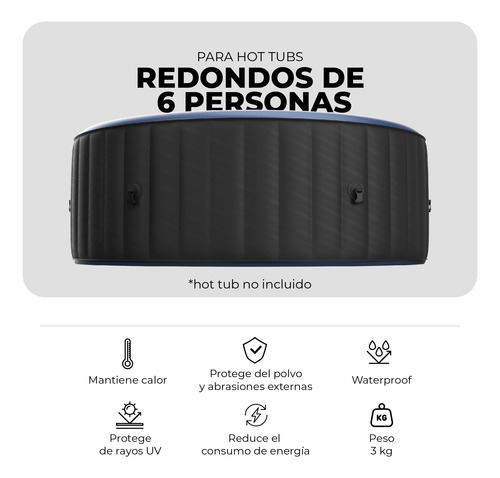 Cobertor Térmico Mspa Para Hot Tubs Redondos De 6 Personas