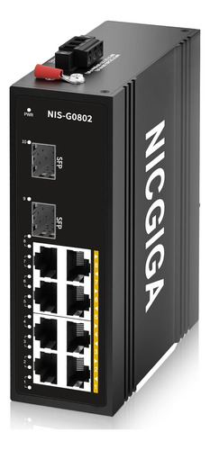 Conmutador Gigabit Ethernet Industrial Reforzado De 10 Puert