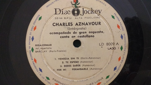 Disco Vinilo Charles Aznavour Venecia Sin Ti- Cuando No Pued