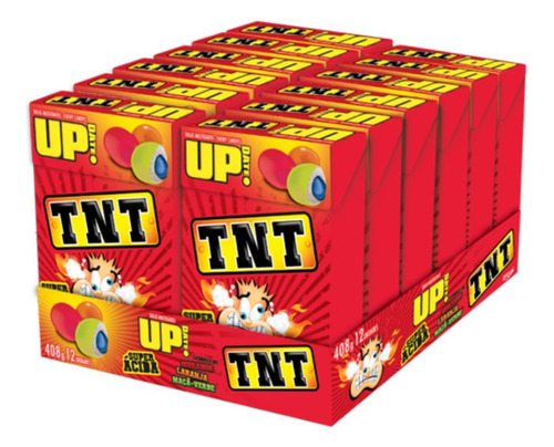 Pacote C/60 Caixas De Bala Mastigável Up Tnt Sabores 1,5kg