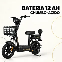 Bicicleta Elétrica GTS Super Power 500W Preta