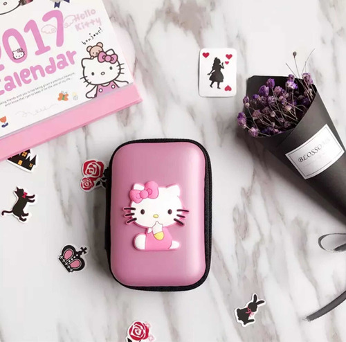 Estuche Porta Audífonos Hello Kitty