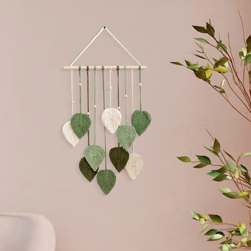 Macramé Para Colgar En La Pared, Telón De Fondo Con Verde