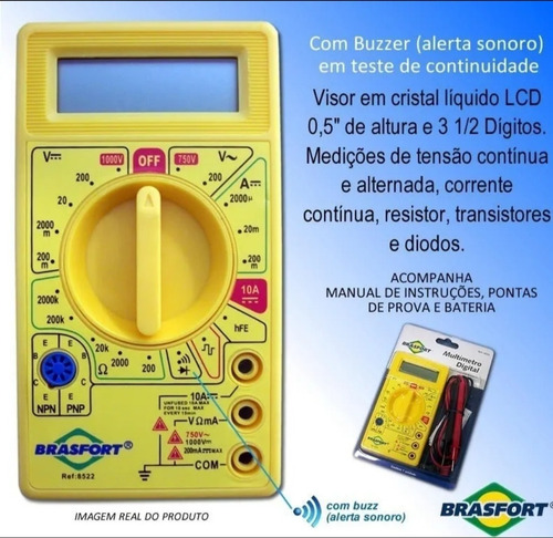 Multímetro Digital Dt830b Portátil + Bateria Grátis