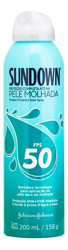 Protetor solar Sundown FPS 50 Pele Molhada em spray 1 unidade de 200 mL