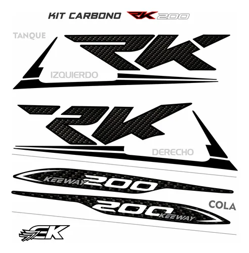 Calcomanias Rk 200 Fibra Carbono
