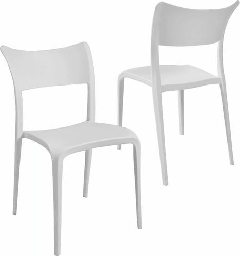 Silla Polipropileno Verona X2 Unidades Blanco Negro