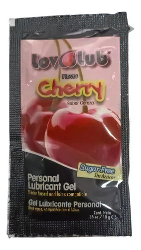 Lubricante Varios Sabores Base Agua Lov Lub 10g Sabor Cereza