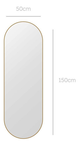 Espelho Oval 150x50cm Moldura Em Couro Yescasa