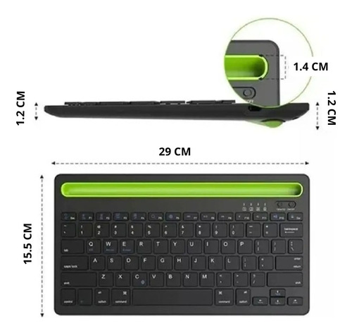 Teclado Recargable Inalambrico Bluetooth iPad Tablet