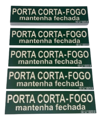Kit Com 20 Placas Porta Corta Fogo M4