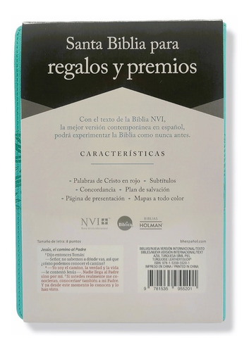 Imagen 5 de 9 de Biblia Nueva Version Internacional Nvi Imit. Azul Menta