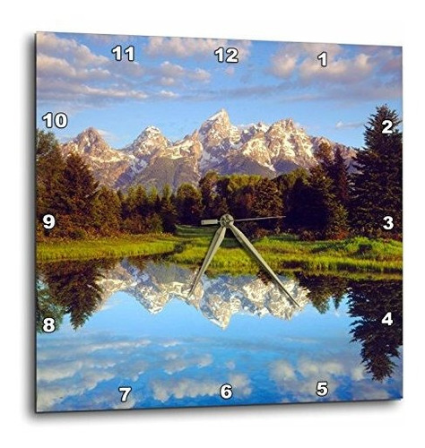 Reloj De Pared Con Reflejo Grand Tetons En Río Snake