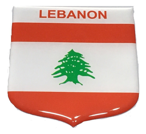 Adesivo Resinado Em Escudo Da Bandeira Do Líbano