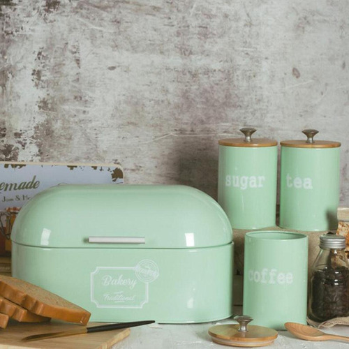 New,, Caja De Metal Pan + Caja De Almacenamiento -