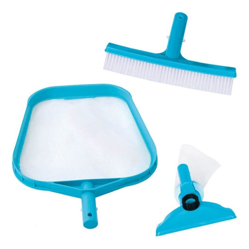 Kit de limpeza de folhas de piscina + escova + cabeça Intex