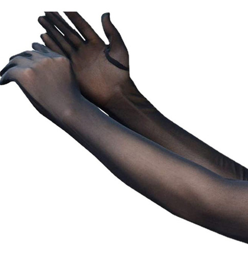 . (bk) Guantes De Fiesta De Noche Elásticos De Tul