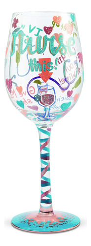 Copa Vino Artesanal Pintada Mano 1 Unidad Multicolor