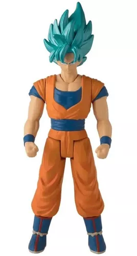 Boneco Dragon Ball Z - Goku Super Sayajin 20cm - Cabelo Azul - Escorrega o  Preço