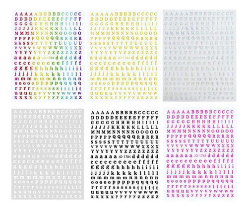 3 X 3x6 Hojas 3d Letras Holográficas Pegatinas De 3 Piezas